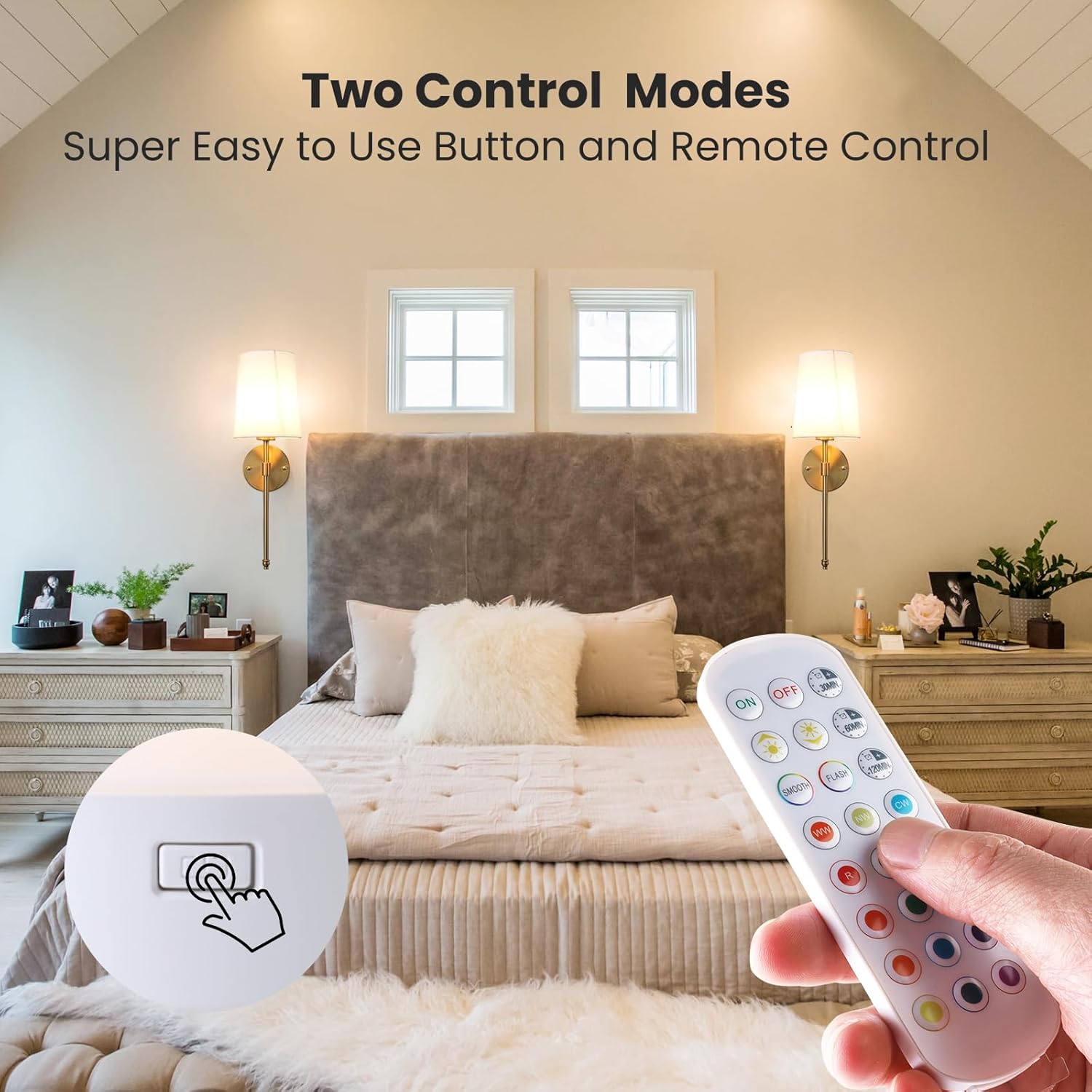 Rechargeable Light Bulbs with Remote Control, Battery Operated Light Bulb for Sconce and Lamp, 3 Color Temperature Dimmable E26 Wireless Detachable LED Charging Bulb