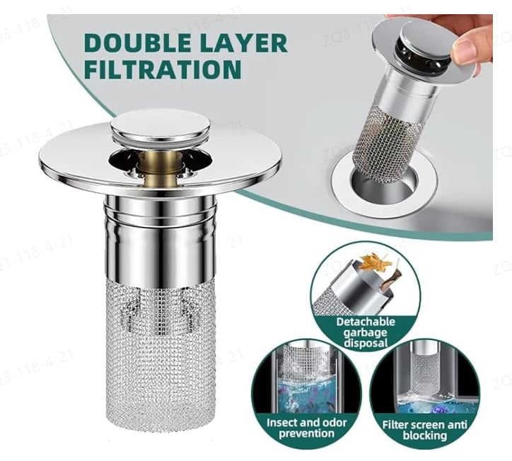 🔥Bathroom Sink Stopper Hair Catcher