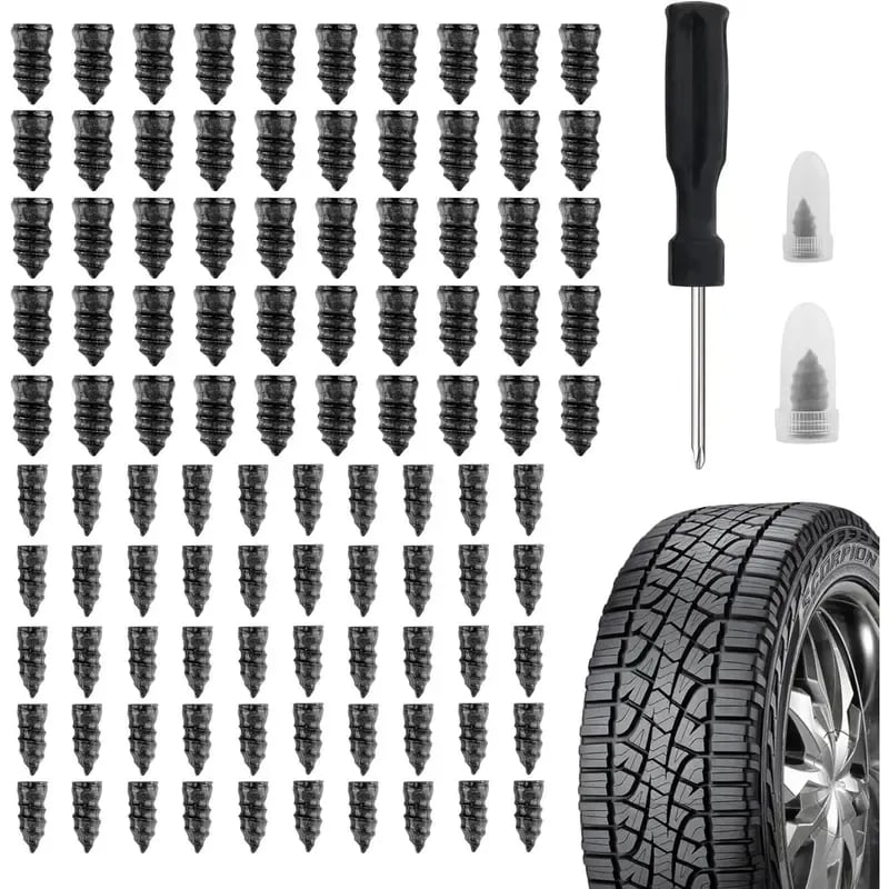 🔥2026 hot sale 🔥 Instant Tire Plug Repair Kit 🚗✨ Free Screwdriver Included! ⭐