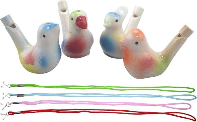 🐦 Ceramic Water Bird Whistles – Nostalgic Chirp Fun for All Ages (Set of 4)