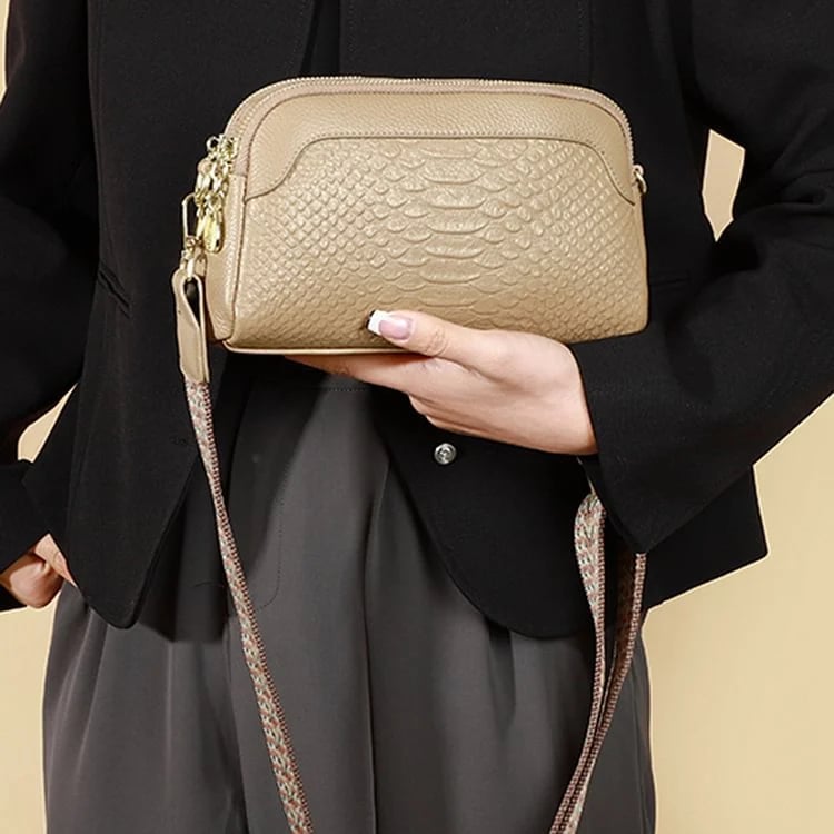 First Layer Cowhide Crossbody Bag Alligator Pattern Women Shoulder Bag for Work
