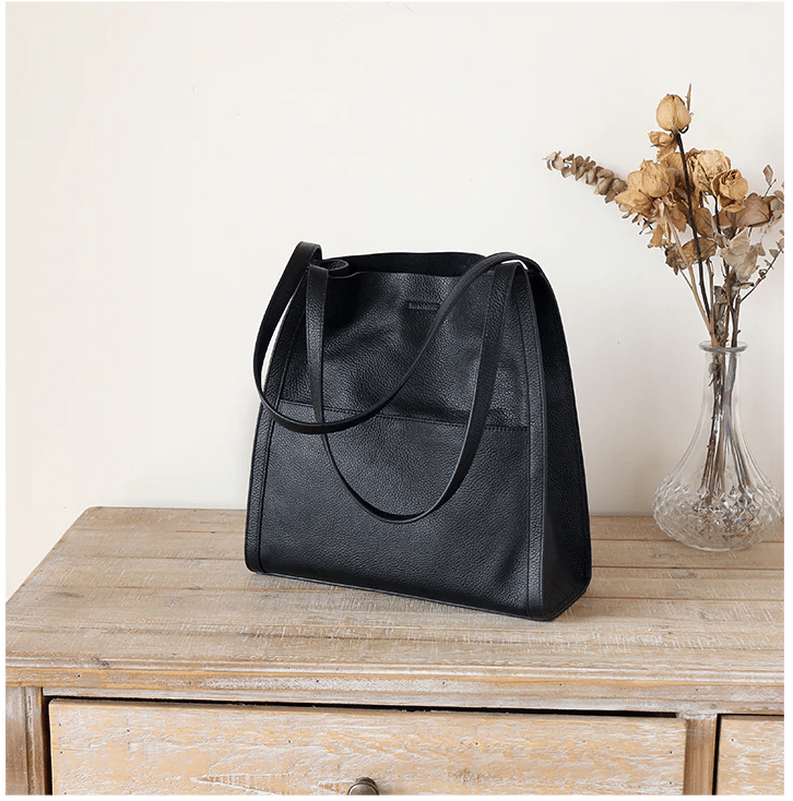 ⏰Solid color simple genuine leather shoulder bag🔥