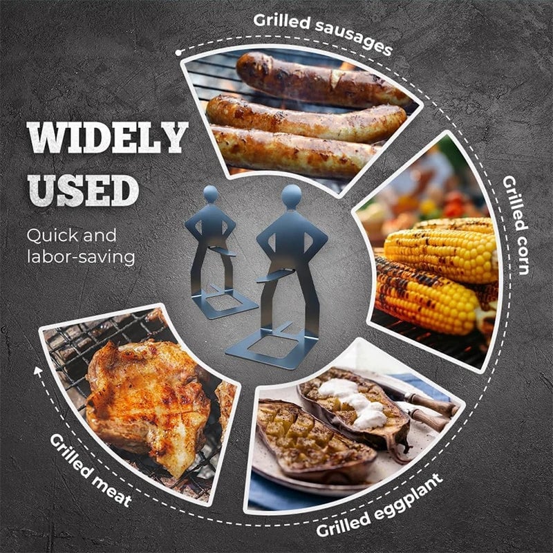 🍖Outdoor prankster Stainless Steel BBQ Sausage Holder