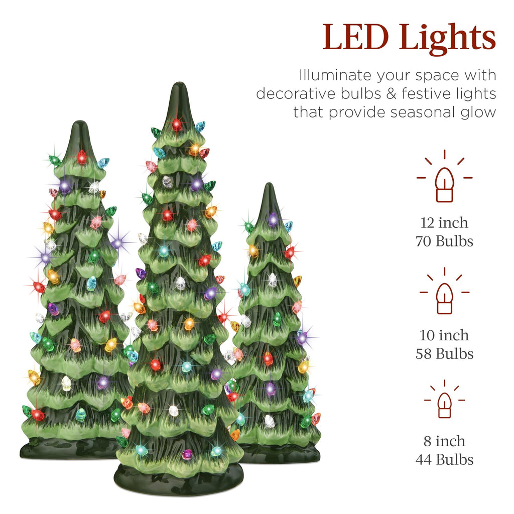 Hand-Painted Ceramic Pre-Lit Christmas Tree with LED Lights🎄