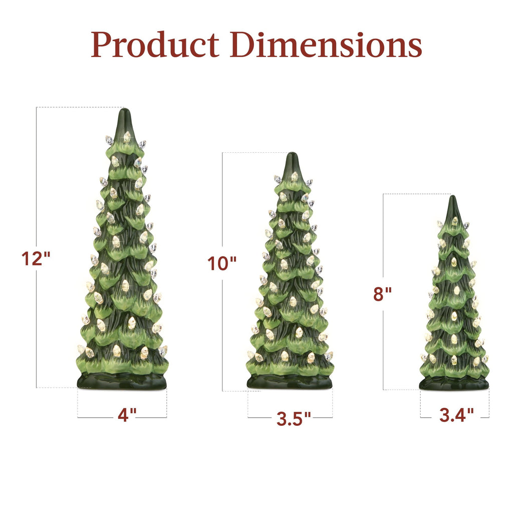 Hand-Painted Ceramic Pre-Lit Christmas Tree with LED Lights🎄