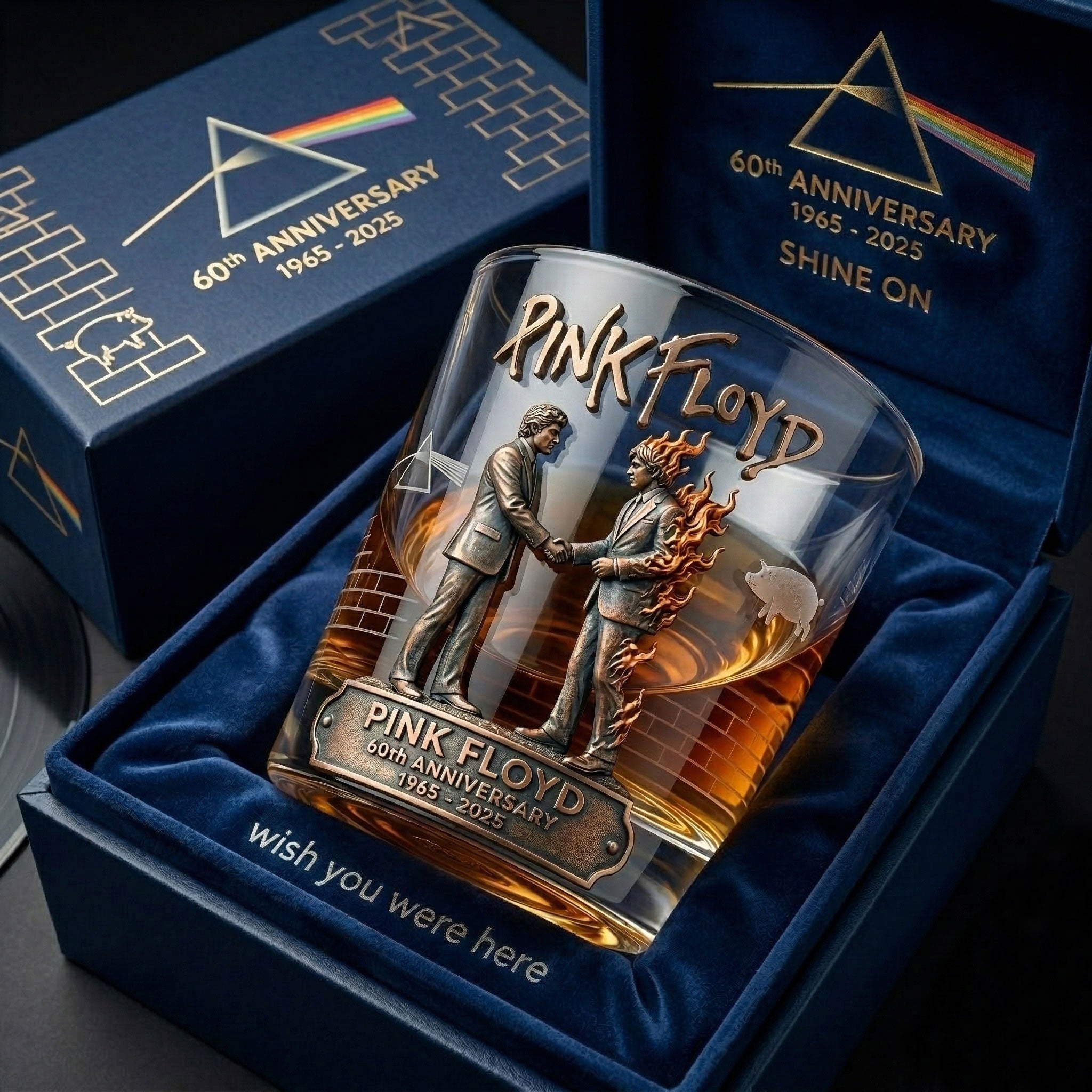 Pink Floyd 60th Anniversary (1965–2025) Commemorative Glass