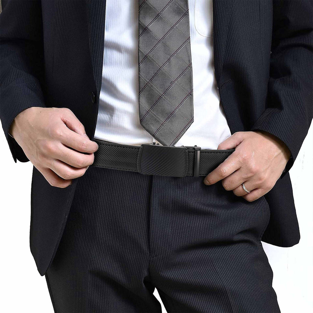 Leather Ratchet Belt With Adjustable Buckle