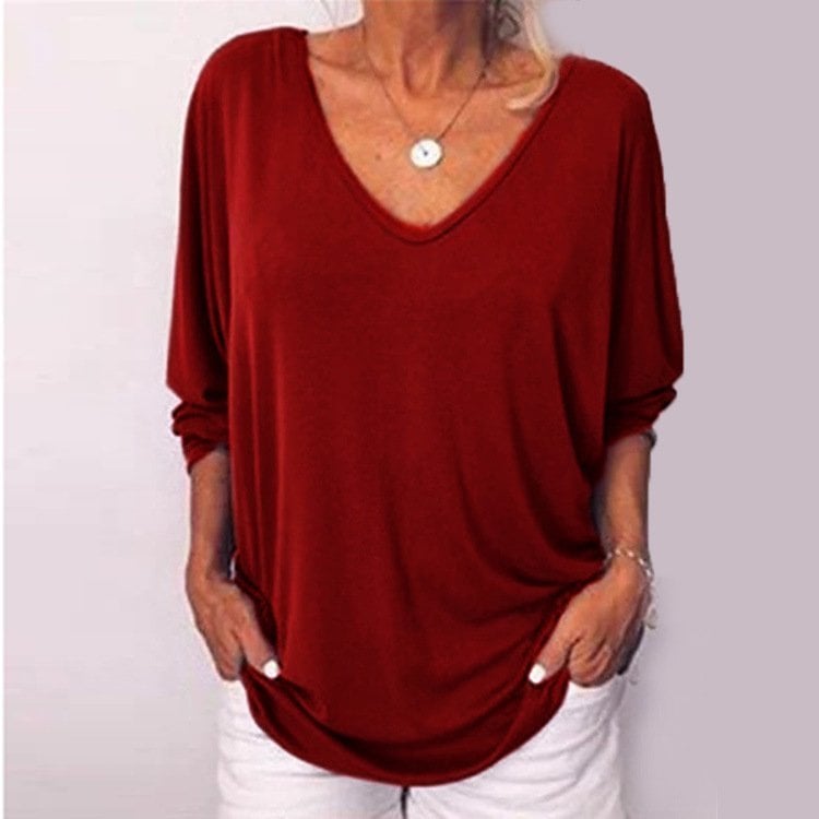 Plus Size Women Loose  Baggy T-Shirt Button👚