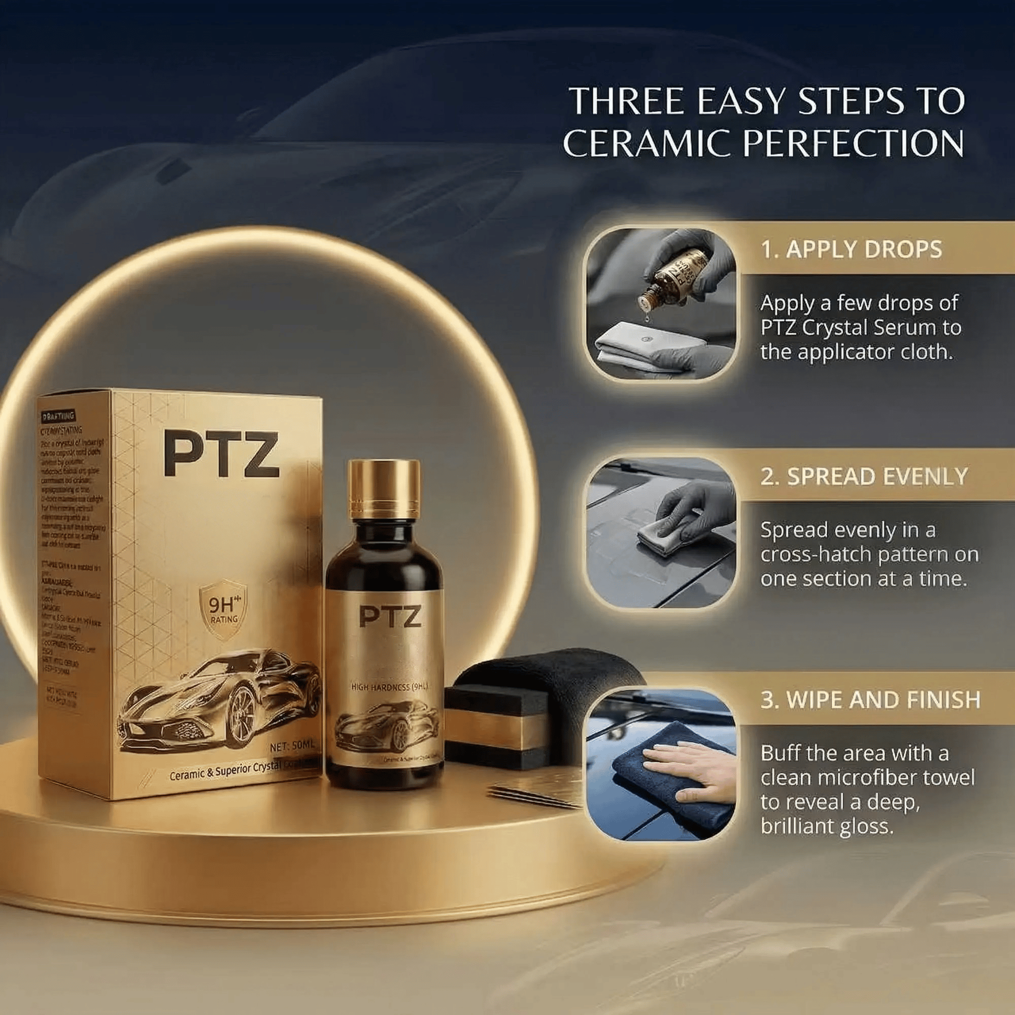🎁🔥PTZ  Graphene Ceramic Coating for Cars – 9H Hardness, 10+ Years Protection, Hydrophobic & Scratch Resistant