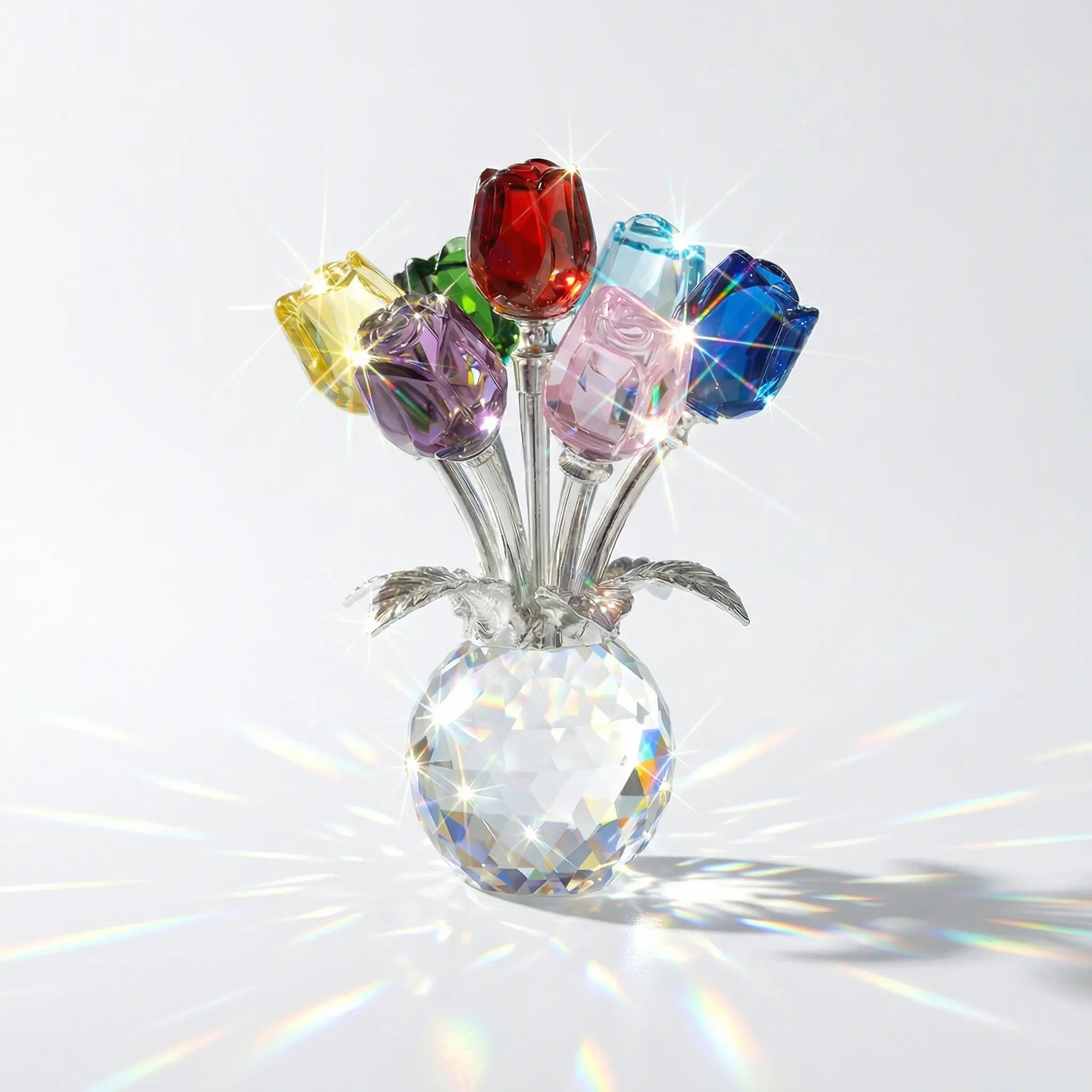 ❤️Mother's Day 70% Off - 🌷Colorful Rose Flower Crystal Figurine