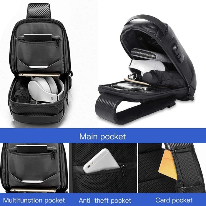 New Carbon Fiber Streamline Anti-Theft Sling Bag 🔥
