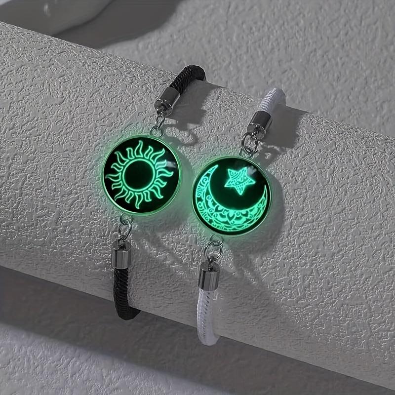 🔥 2-Pack Magnetic Sun & Moon Bracelets – Luminous Couples Jewelry for Long-Distance Love