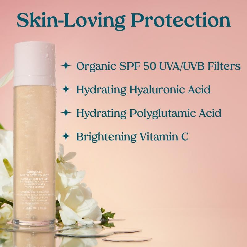 🏆️Sunglaze Setting Mist – Sheer SPF 50 ☀️💦