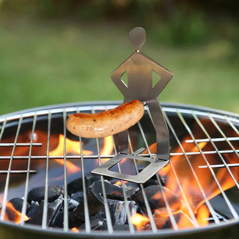 🍖Outdoor prankster Stainless Steel BBQ Sausage Holder