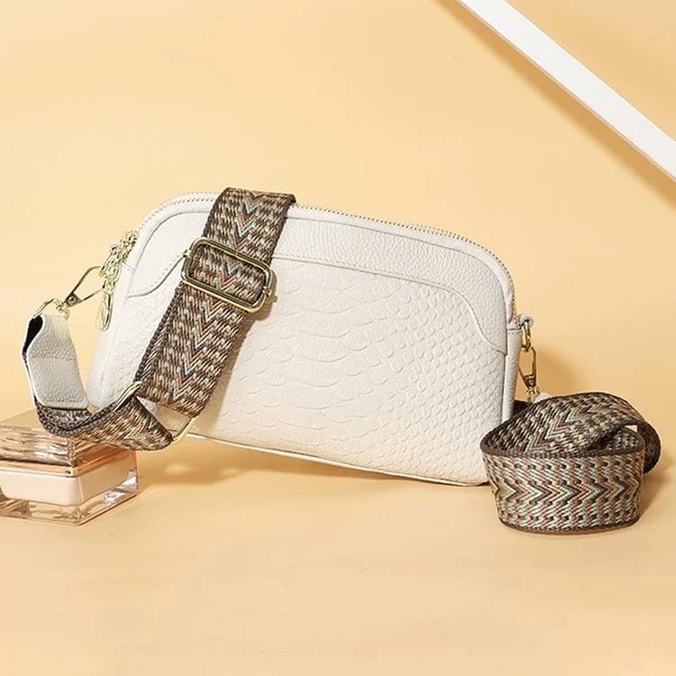 First Layer Cowhide Crossbody Bag Alligator Pattern Women Shoulder Bag for Work