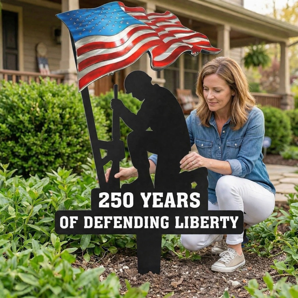 🔥FATHER’S DAY SALE 30% Off-250 Years of Defending Liberty Metal Garden Stake （BUY 2 FREE SHIPPING)