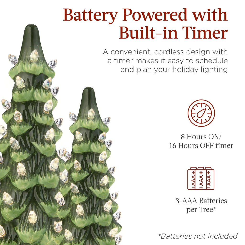Hand-Painted Ceramic Pre-Lit Christmas Tree with LED Lights🎄