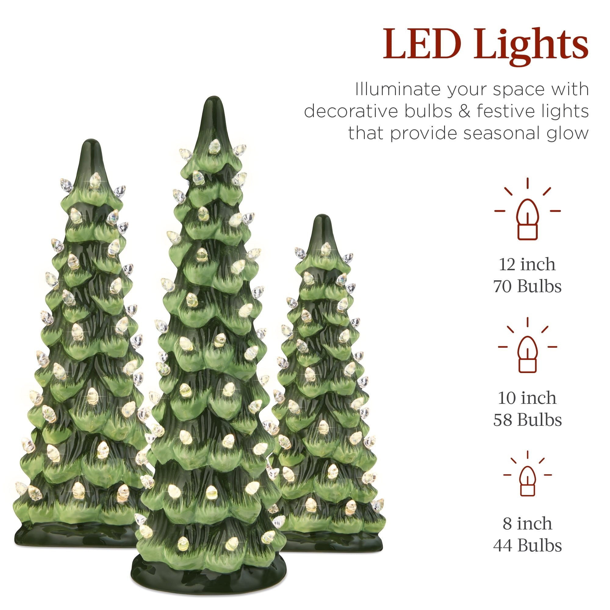 Hand-Painted Ceramic Pre-Lit Christmas Tree with LED Lights🎄