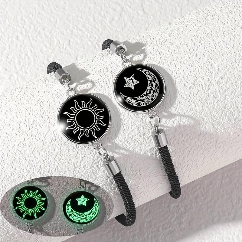 🔥 2-Pack Magnetic Sun & Moon Bracelets – Luminous Couples Jewelry for Long-Distance Love