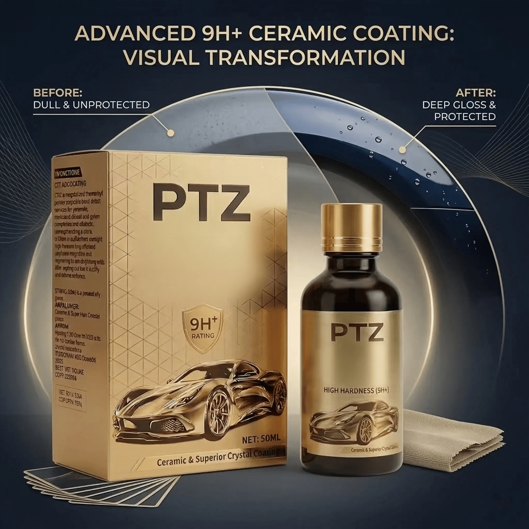 🎁🔥PTZ  Graphene Ceramic Coating for Cars – 9H Hardness, 10+ Years Protection, Hydrophobic & Scratch Resistant