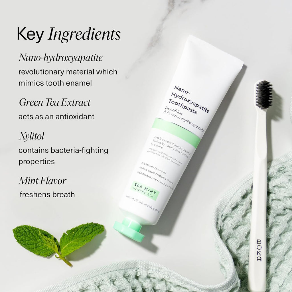 🏆Flash Sale⚡Nano Hydroxyapatite Toothpaste for Sensitive Teeth - Fluoride-Free Remineralizing Formula with Medical-Grade HAp, Enamel Repair & Desensitizing Whitening
