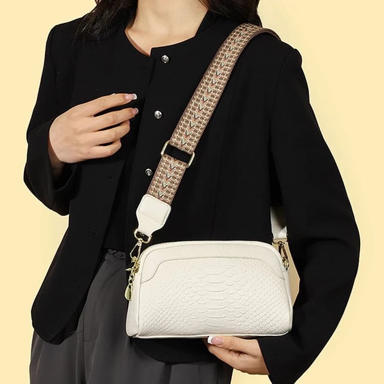 First Layer Cowhide Crossbody Bag Alligator Pattern Women Shoulder Bag for Work