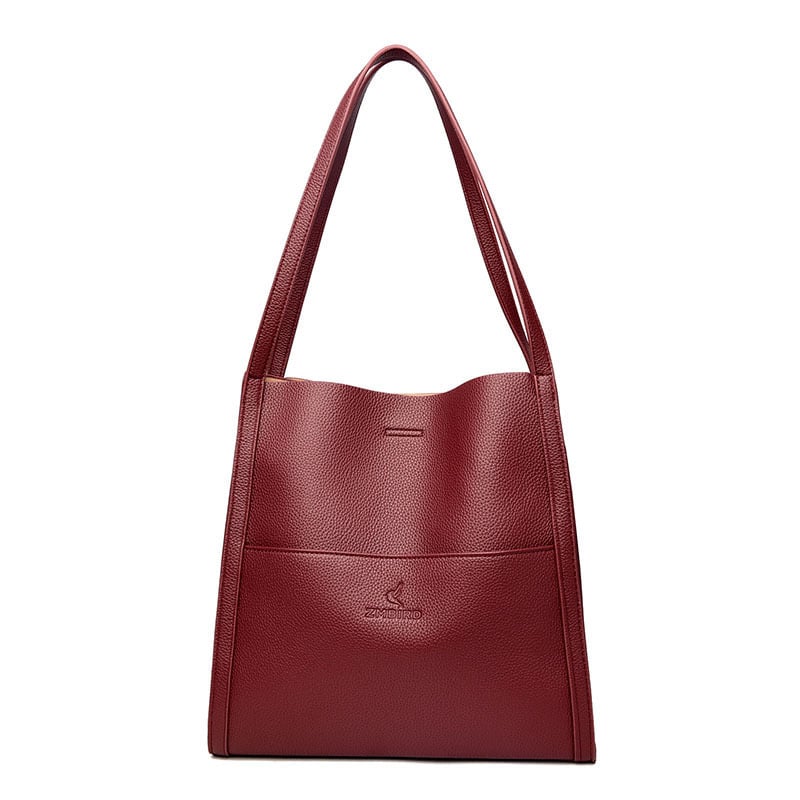 ⏰Solid color simple genuine leather shoulder bag🔥