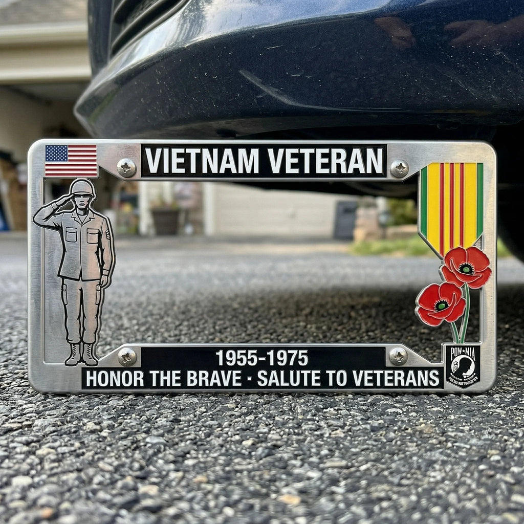 Vietnam Veteran Tribute License Plate Frame