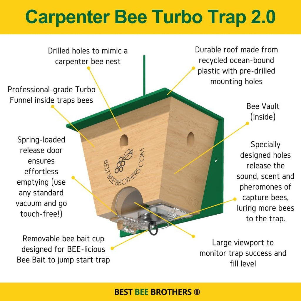 🐝 Ultimate Pro Carpenter Bee Trap – 2-in-1 Protection