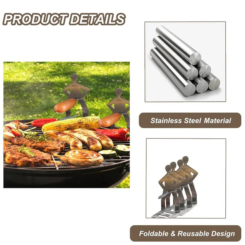 🍖Outdoor prankster Stainless Steel BBQ Sausage Holder
