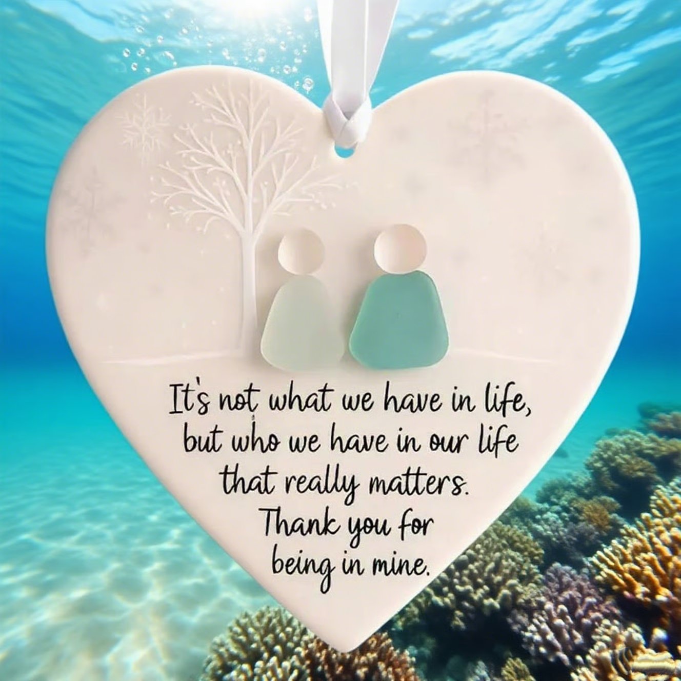 🌊Heart-shaped acrylic Friendship Decor💝✨ Shaped by Nature & Crafted by Hand!