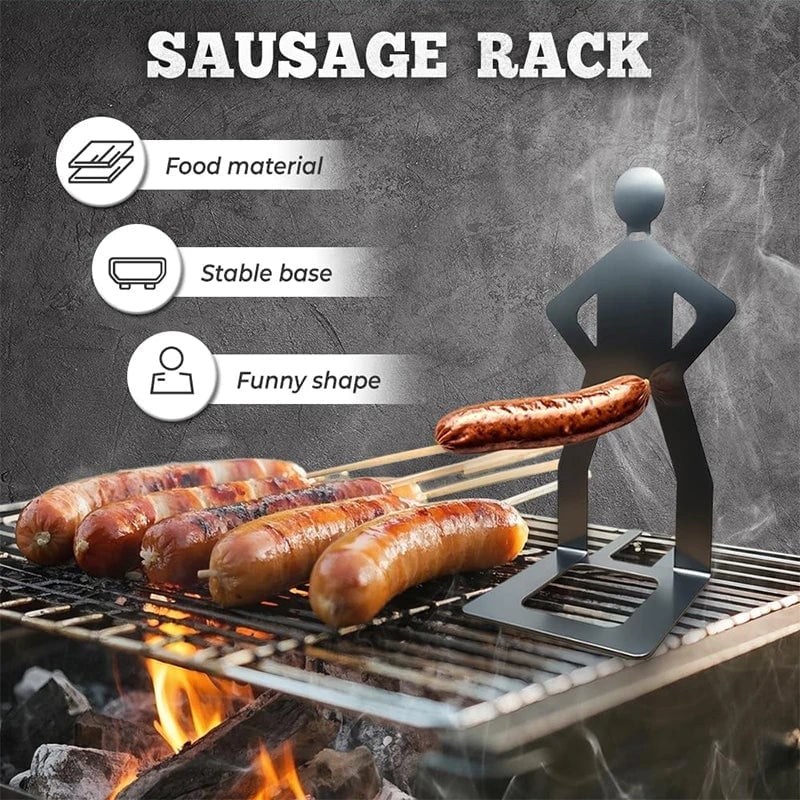 🍖Outdoor prankster Stainless Steel BBQ Sausage Holder