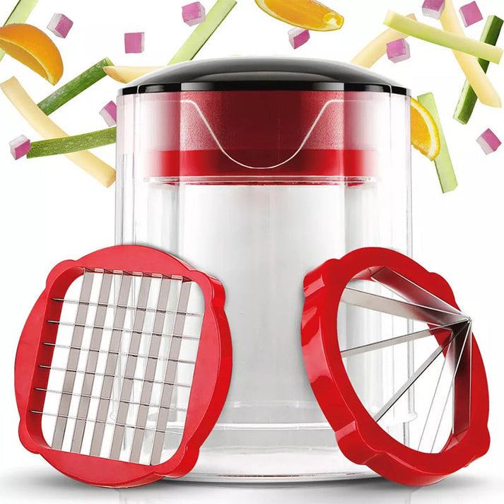 🥒 50% OFF ！⚡ Multi-functional Vegetable & Fruit Chopper – Chops, Dices & Slices in Seconds! | 5 Blades + Easy Clean Design 🍅🥔